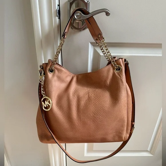 Michael Kors Jet Set Chain Gather Shoulder Bag Women Leather Purse - Picture 14 of 16